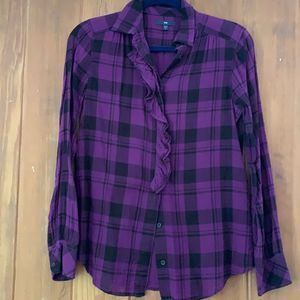 Plaid bottom down shirt gap